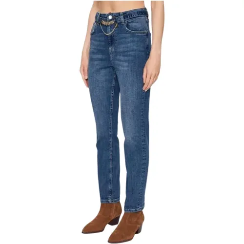 Denim Cowboy Cotton Straight Elastic Jeans , female, Sizes: W24 - Liu Jo - Modalova