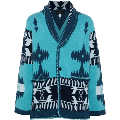 Cashmere Patterned Sweater with Fringe Detailing , male, Sizes: M, L, S - Alanui - Modalova