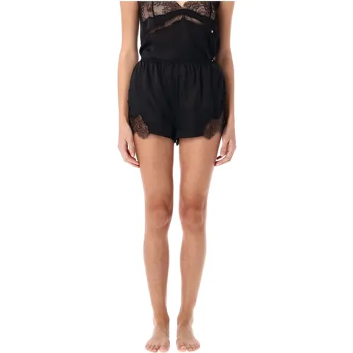 Schwarze Seidenmischung Spitzen Shorts , Damen, Größe: S - Anine Bing - Modalova