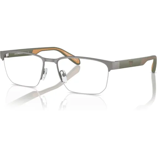 Matte Ruthenium Eyewear Frames Sunglasses , unisex, Sizes: 54 MM - Emporio Armani - Modalova