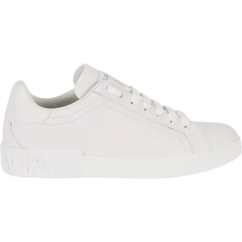 Leather Portofino Sneakers , male, Sizes: 7 UK, 8 1/2 UK, 7 1/2 UK - Dolce & Gabbana - Modalova