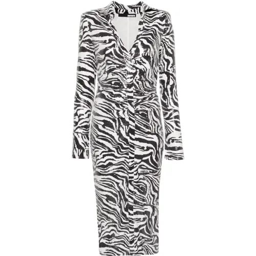 Zebra Print Sequins Midi Hemdkleid , Damen, Größe: S - ROTATE Birger Christensen - Modalova