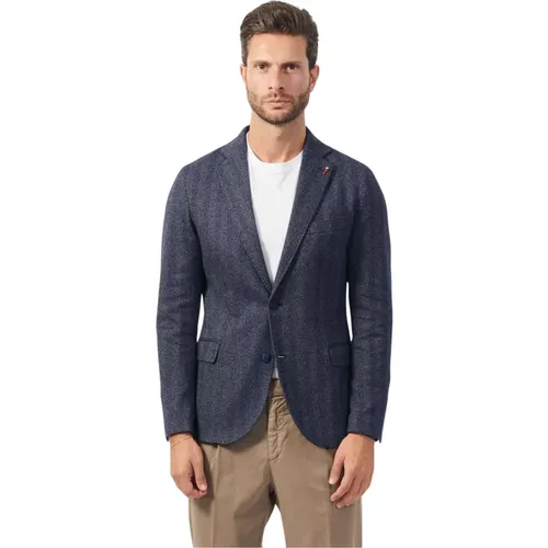 Blaue Blazer Jacke Klassischer Stil , Herren, Größe: L - Mulish - Modalova