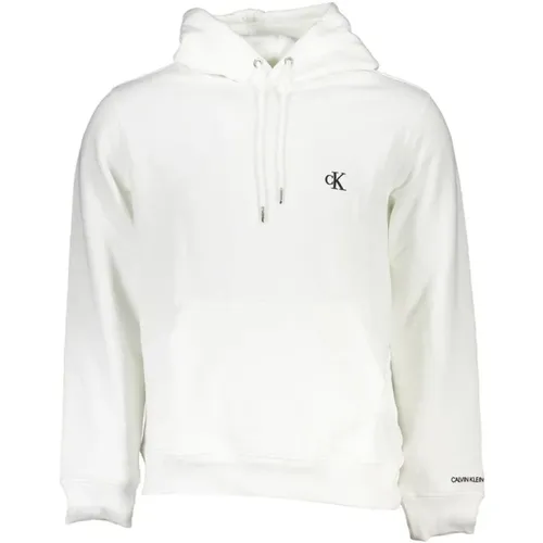 Cotton Hooded Sweatshirt with Embroidery , male, Sizes: XL, 2XL, 3XL - Calvin Klein - Modalova