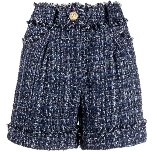 Tweed Denim Shorts für Frauen , Damen, Größe: S - Balmain - Modalova