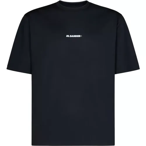 Schwarze T-Shirts und Polos mit geripptem Rundhalsausschnitt , Herren, Größe: L - Jil Sander - Modalova