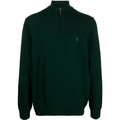 Grüner Wollpullover mit Polo Pony , Herren, Größe: M - Ralph Lauren - Modalova