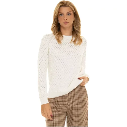 Rippstrick Rundhals Pullover , Damen, Größe: M - Boss - Modalova