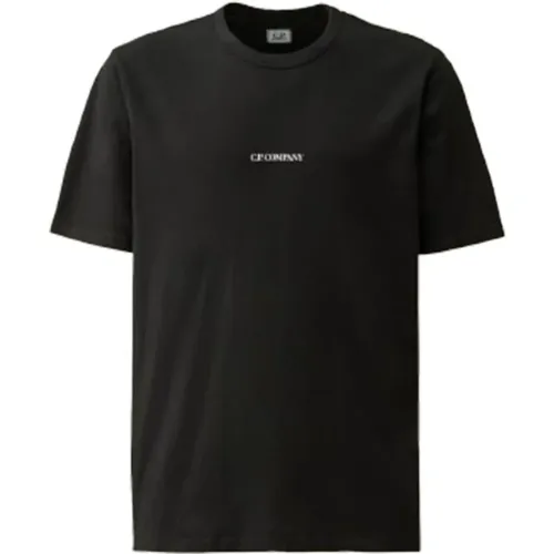 Logo T-Shirt in Schwarz Jersey - C.P. Company - Modalova