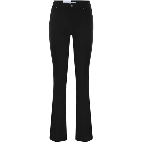 Bootcut Jeans mit Mittelhoher Taille in Schwarz , Damen, Größe: W28 - 7 For All Mankind - Modalova