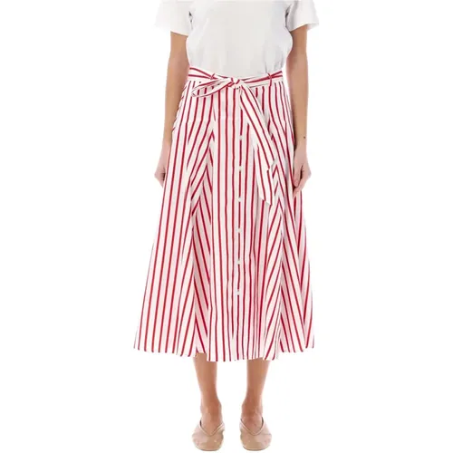 Striped Midi Skirt , female, Sizes: S - Ralph Lauren - Modalova