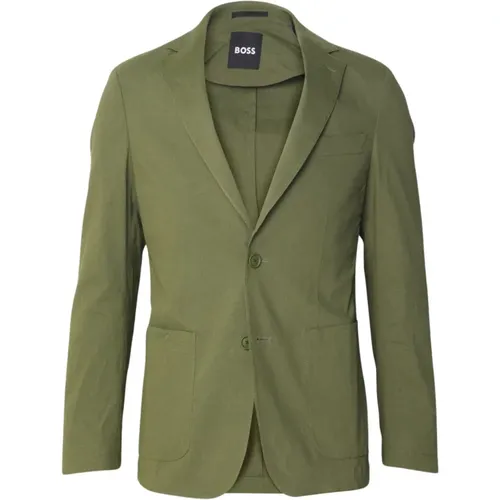 Grüne Baumwoll-Einreiher-Jacke , Herren, Größe: XL - Hugo Boss - Modalova