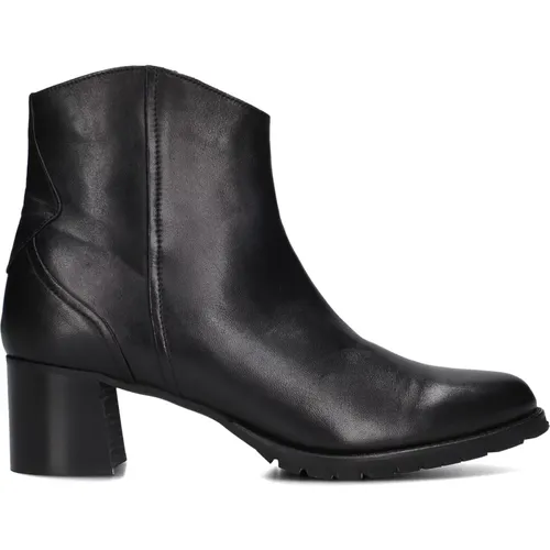 Schwarze Leder Stiefeletten Elvia , Damen, Größe: 37 1/2 EU - Everybody - Modalova