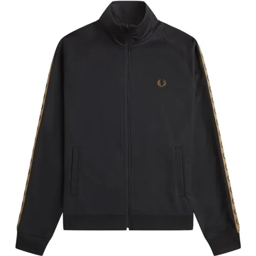 Sweat jacket Contrast Tape Track , male, Sizes: 2XL, XL - Fred Perry - Modalova