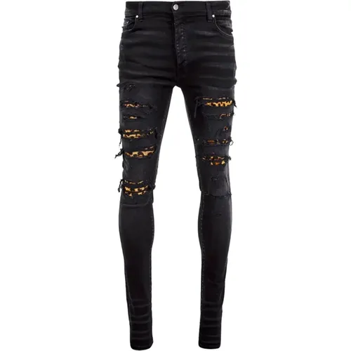 Slim-Fit Leopard Denim Jeans , male, Sizes: W30 - Amiri - Modalova