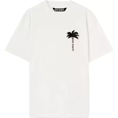 Logo Print Crew Neck T-shirt , male, Sizes: S - Palm Angels - Modalova