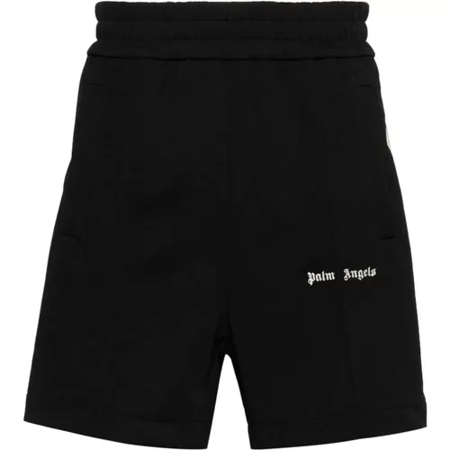 Schwarze sportliche Shorts mit gesticktem Logo , Herren, Größe: M - Palm Angels - Modalova