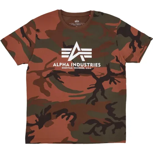 Basic Camo Tee - Streetwear Kollektion , Herren, Größe: S - alpha industries - Modalova