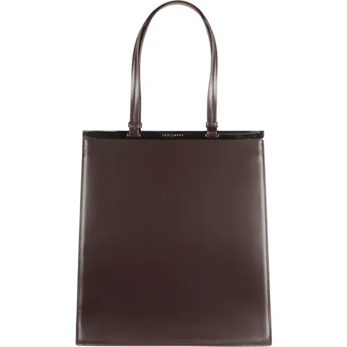 Matt-schwarze Einkaufstasche mit magnetischem Verschluss - Trussardi - Modalova