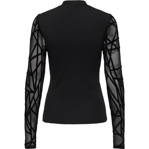 Mesh Mix Life Langarm Top , Damen, Größe: L - Only - Modalova