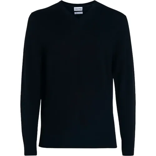 Men Merino Wool V-Neck Sweater , male, Sizes: M - Calvin Klein - Modalova