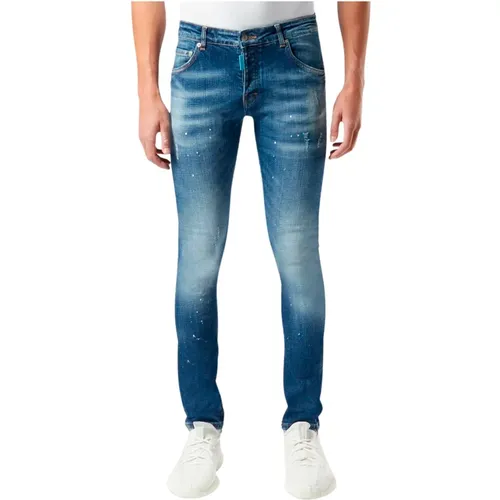 Slim-fit Distressed Jeans mit Paint Splatters , Herren, Größe: W36 - My Brand - Modalova