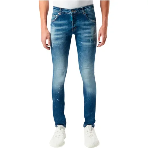 Slim-fit Distressed Jeans mit Paint Splatters , Herren, Größe: W38 - My Brand - Modalova