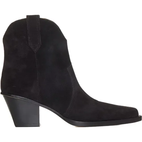 Suede Cuban Heel Boots , female, Sizes: 3 UK - Paris Texas - Modalova