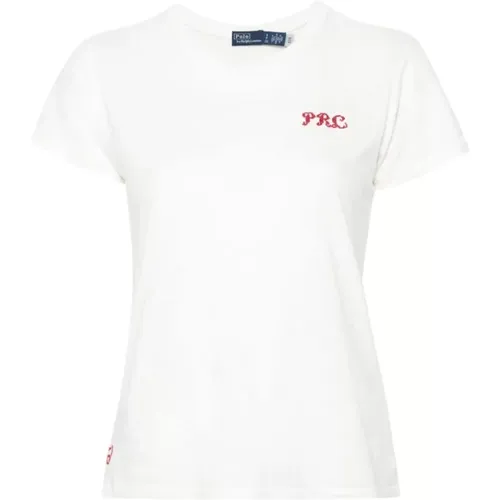 T-Shirt mit gesticktem Logo , Damen, Größe: XS - Ralph Lauren - Modalova