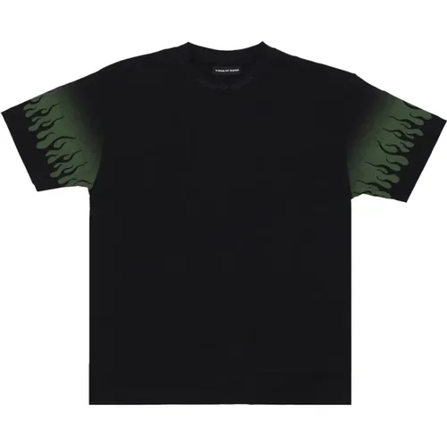 Flames Tee Herren T-Shirt Schwarz/grün , Herren, Größe: M - VISION OF SUPER - Modalova