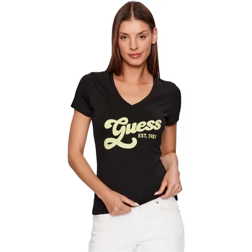 Stretch Logo Signature T-Shirt , Damen, Größe: S - Guess - Modalova