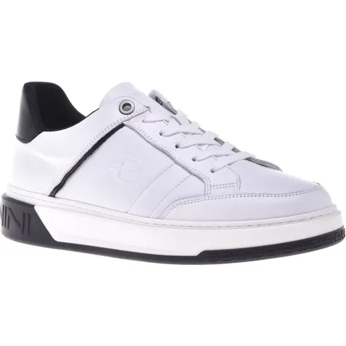 Trainers in leather and tumbled leather , male, Sizes: 9 1/2 UK, 10 UK, 8 UK, 8 1/2 UK, 5 UK, 9 UK, 7 UK, 12 UK - Baldinini - Modalova