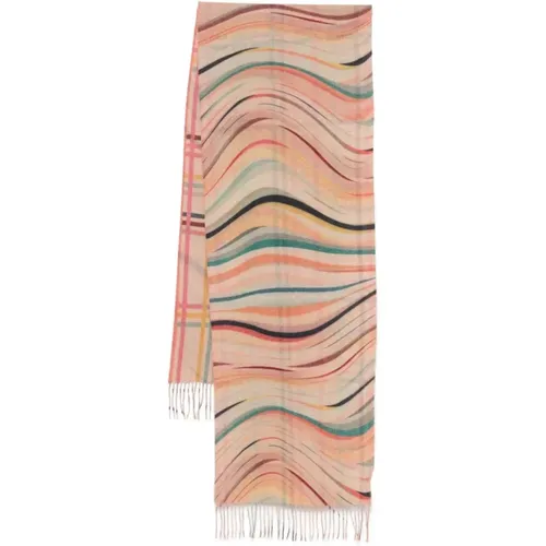 Swirl Check Wool-Cashmere Scarf , female, Sizes: ONE SIZE - Paul Smith - Modalova