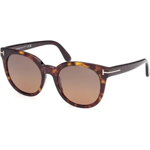 Polarized Dark Havana Sunglasses Ft1109 , unisex, Sizes: 53 MM - Tom Ford - Modalova