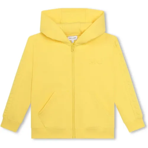 Gelbe Baumwollkapuzenpullover mit geprägtem Logo - Marc Jacobs - Modalova