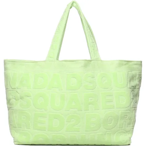 Cotton Beach Bag , female, Sizes: ONE SIZE - Dsquared2 - Modalova