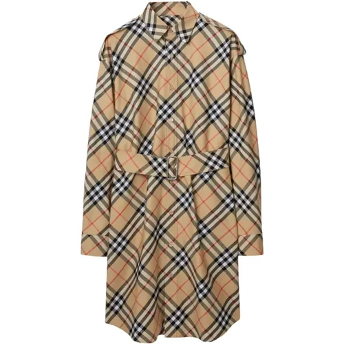 Vintage Check Pattern Dress , female, Sizes: S - Burberry - Modalova