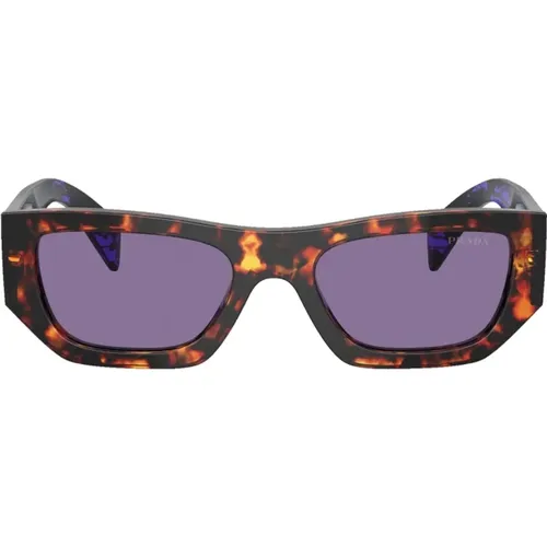 Braune Tortoise Sonnenbrille mit Violetten Gläsern - Prada - Modalova