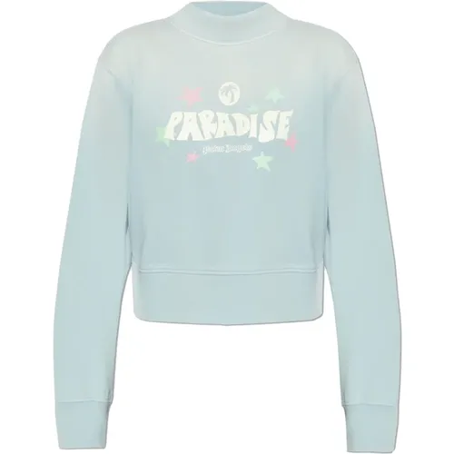 Sweatshirt mit Logo , Damen, Größe: S - Palm Angels - Modalova