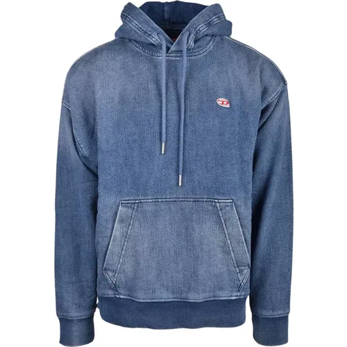 Denimblaues Sweatshirt für Herren , Herren, Größe: L - Diesel - Modalova