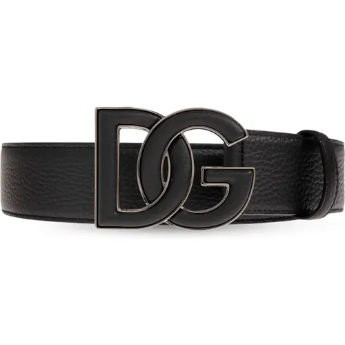 Belt with logo , male, Sizes: 105 CM, 100 CM, 115 CM, 110 CM - Dolce & Gabbana - Modalova