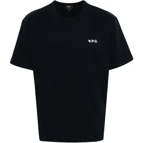 Logo Flocked T-Shirt , Herren, Größe: S - A.P.C. - Modalova