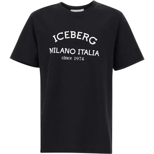 Mens Logo Print T-Shirt , male, Sizes: XL, L - Iceberg - Modalova