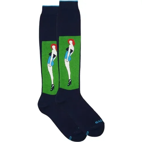 Pinup Cotton Long Socks , unisex, Sizes: ONE SIZE - Gallo - Modalova