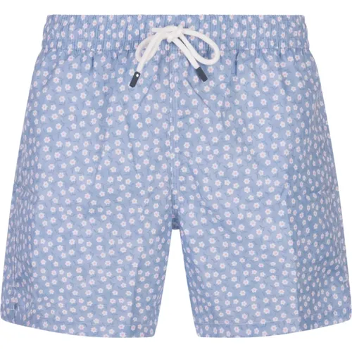 Blue Daisy Swim Shorts , male, Sizes: 2XL, XL - Fedeli - Modalova