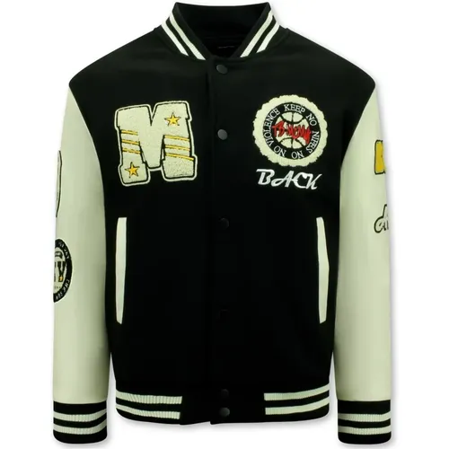 Vintage Varsity Baseball Oversized Jacket for Men - 7086 , male, Sizes: S, M, XL, 2XL - Enos - Modalova