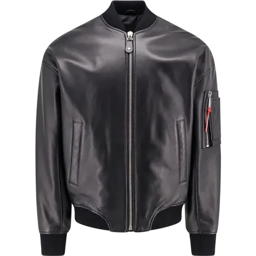 Leather Jacket Zipper Closure , male, Sizes: L, M - Dsquared2 - Modalova