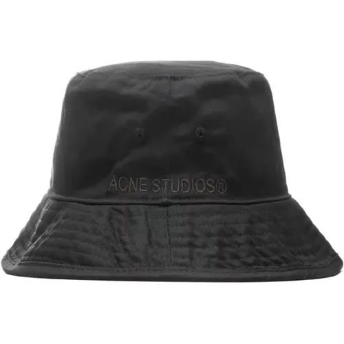 Schwarzer Twill Logo Bucket Hat - Acne Studios - Modalova