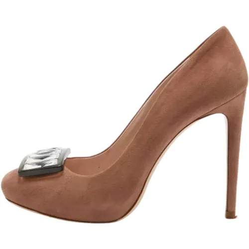Pre-owned Suede heels , female, Sizes: 4 UK - Miu Miu Pre-owned - Modalova
