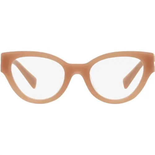 And Beige Cat-Eye Glasses , female, Sizes: 50 MM - Miu Miu - Modalova